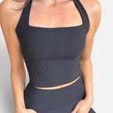The Black Halter Top